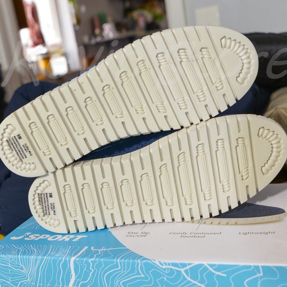 Jsport Ladies' Floral Mule Slip On Contoured Lightweight Shoe Navy - Picture 4 of 5